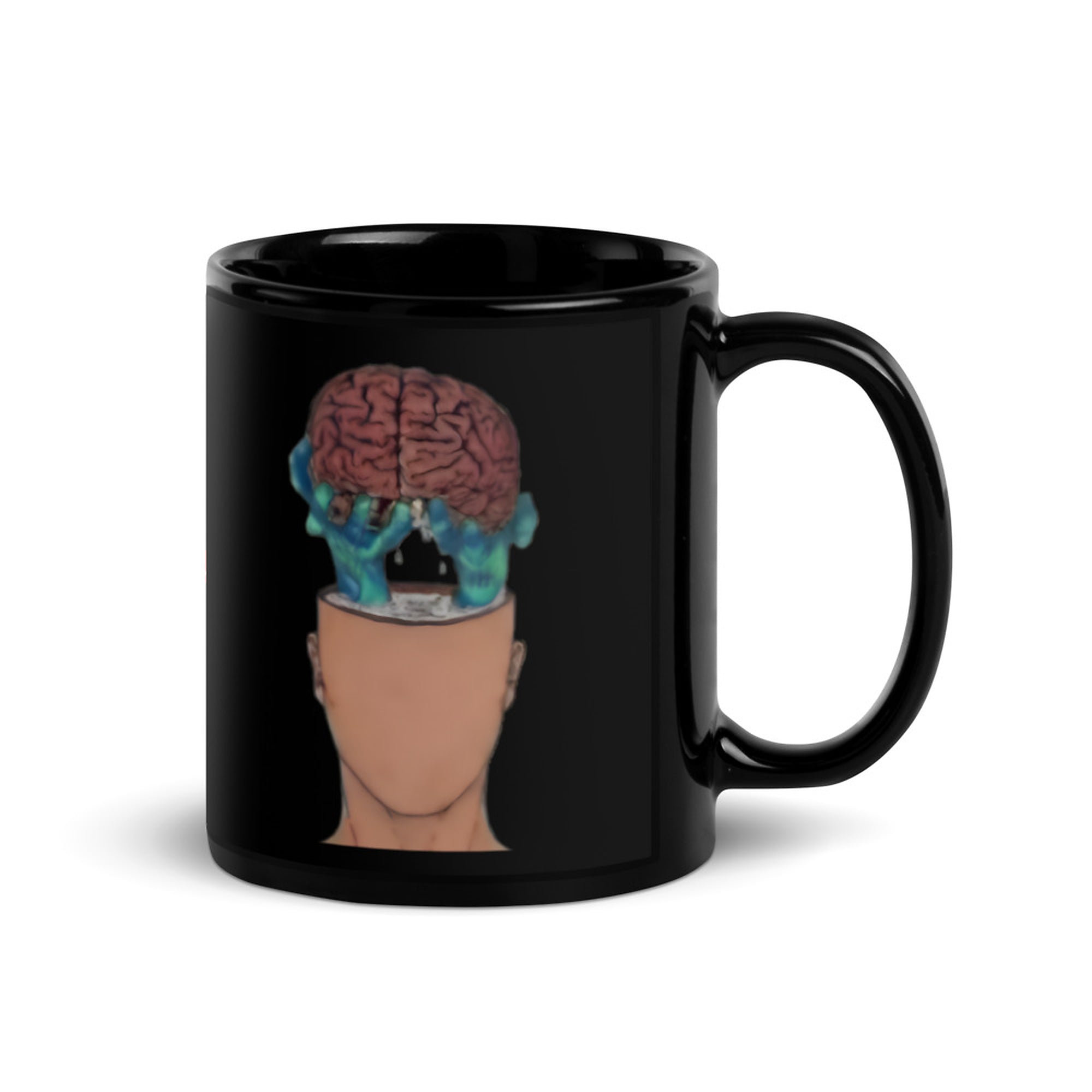 ILLTOCHILL IIH awareness Idiopathic Intracranial Hypertension support gift Black Glossy Mug – Flat Handle on Right