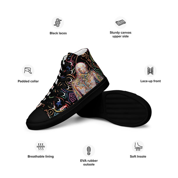 ILLTOCHILL Fibromyalgia Support Women's High Top Shoes – Product specs Left (Fibromyalgia Support Women's High Top Shoes)