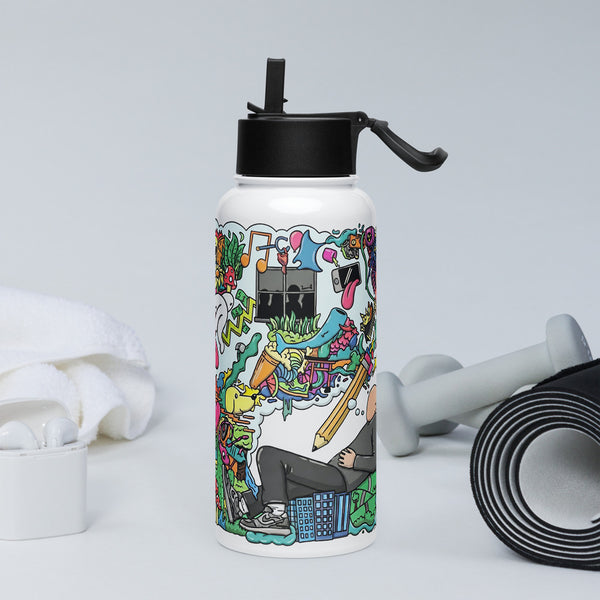 ILLTOCHILL Adhd Attention deficit awareness gift Stainless steel water bottle with a straw lid – Lifestyle 2 Left