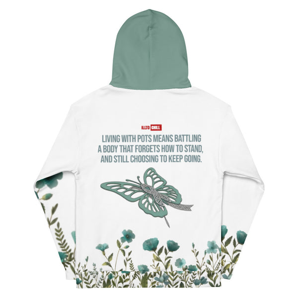 ILLTOCHILL POTS awareness heavyweight Unisex Hoodie – Flat Back (White)