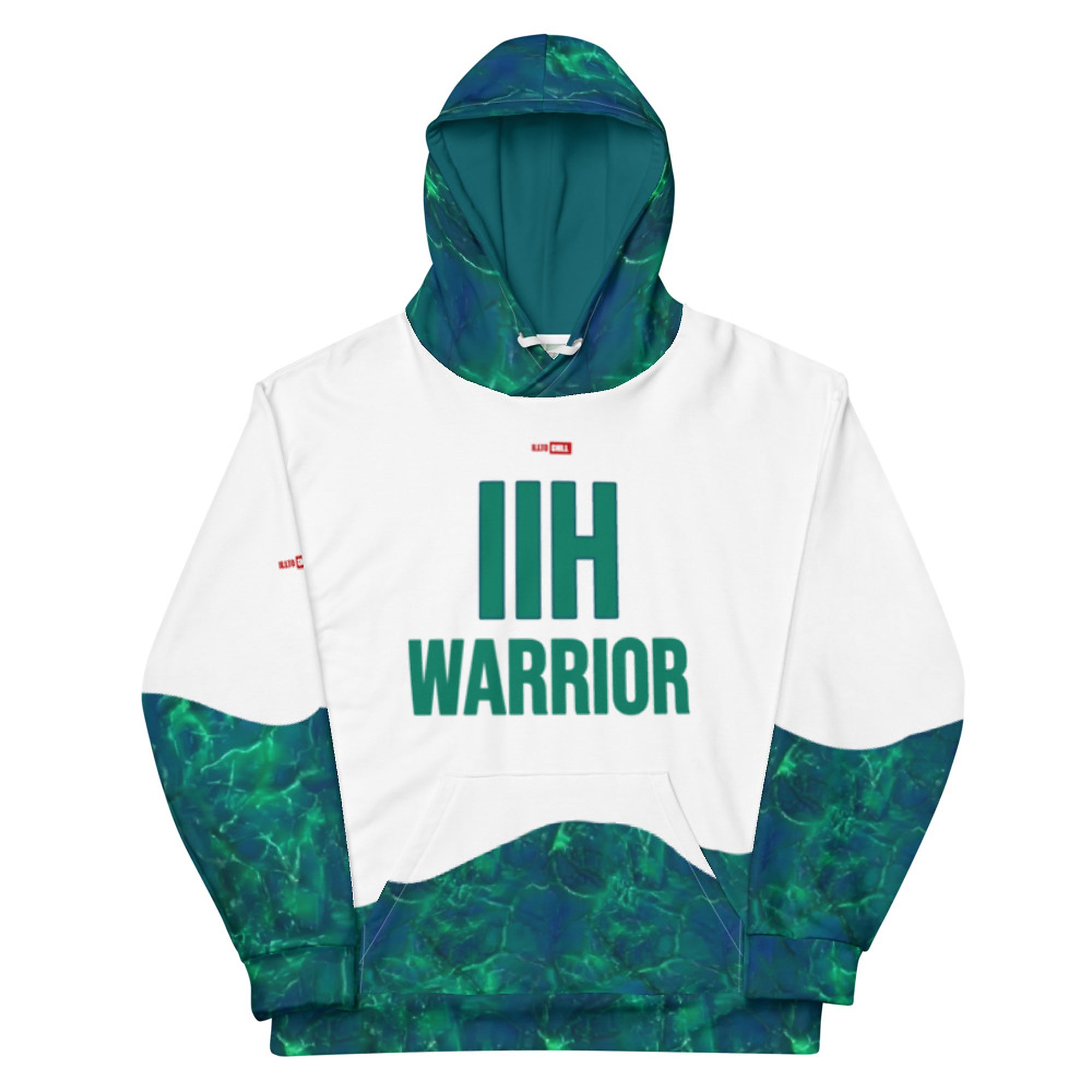 ILLTOCHILL IIH awareness Idiopathic Intracranial Hypertension support gift Unisex cotton hoodie – Flat Front (White)