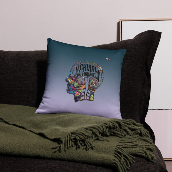 ILLTOCHILL CM Chiari Malformation awareness gift Pillow – Lifestyle 2 Front (Black)