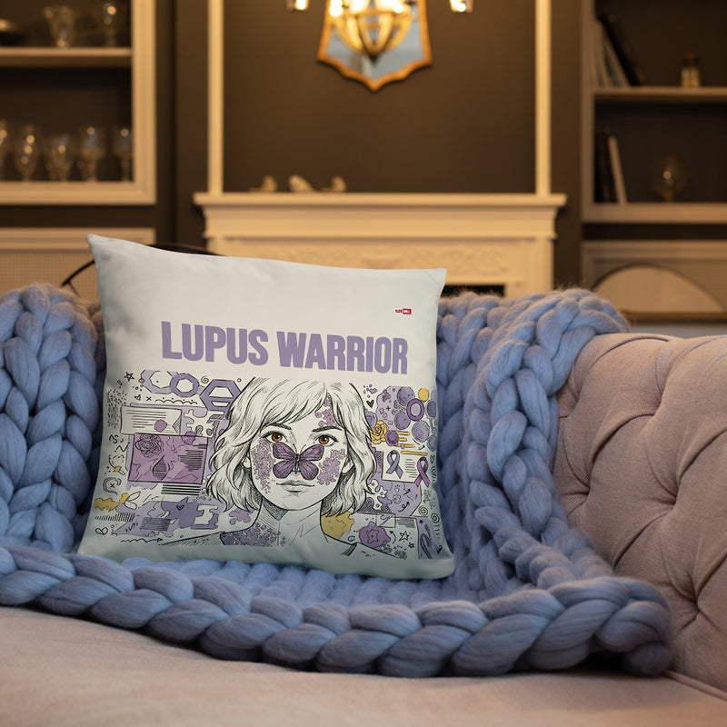 ILLTOCHILL Lupus Awareness Pillow – Lifestyle Front Lifestyle 3 (White)
