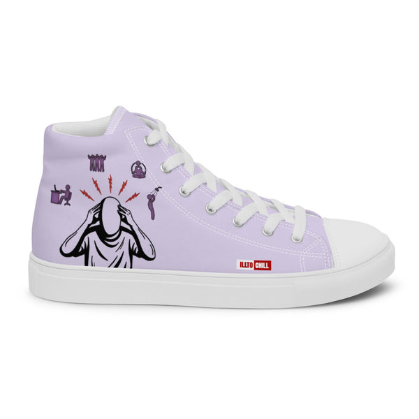 ILLTOCHILL Chronic Migraine awareness and support gift Men’s high top canvas shoes – Flat 2 Right Outside