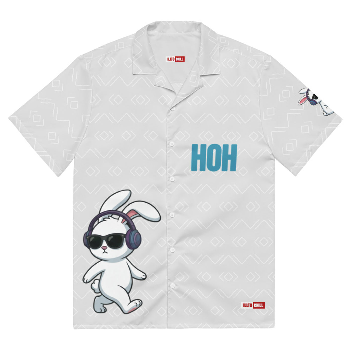 ILLTOCHILL Hard of Hearing awareness hearing impaired support Unisex button shirt – Flat Front (White)