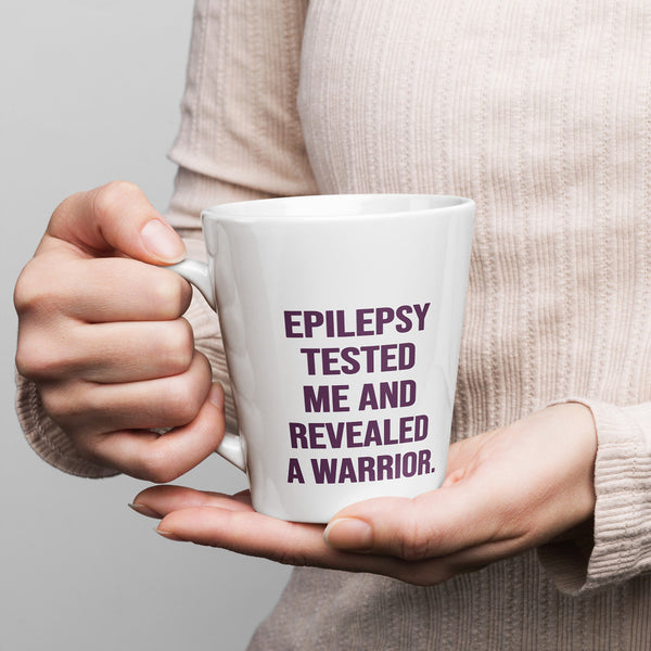 ILLTOCHILL Epilepsy awareness and support gift Latte mug – Lifestyle 1 Left