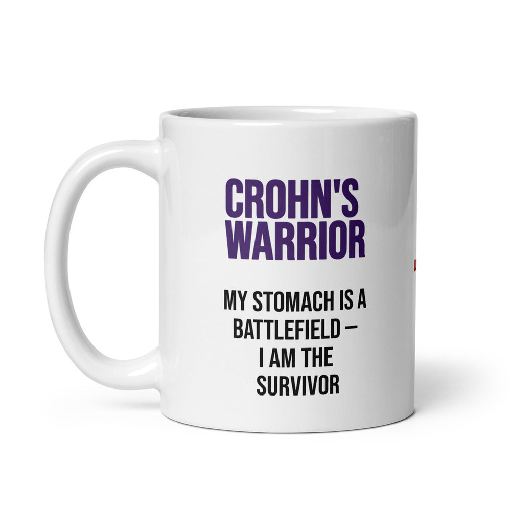 ILLTOCHILL Crohn's disease awareness and support gift White glossy mug – Default Handle on Left