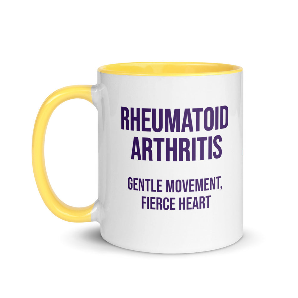 ILLTOCHILL RA awareness Rheumatoid Arthritis support gift Mug with Color Inside – Flat Left