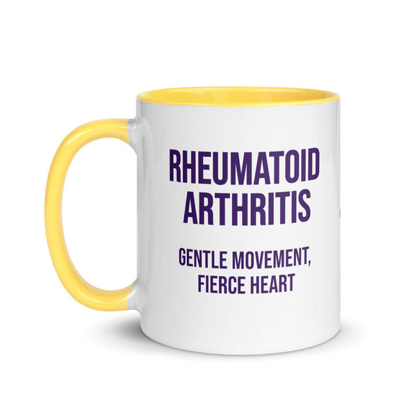 ILLTOCHILL RA awareness Rheumatoid Arthritis support gift Mug with Color Inside – Flat Left
