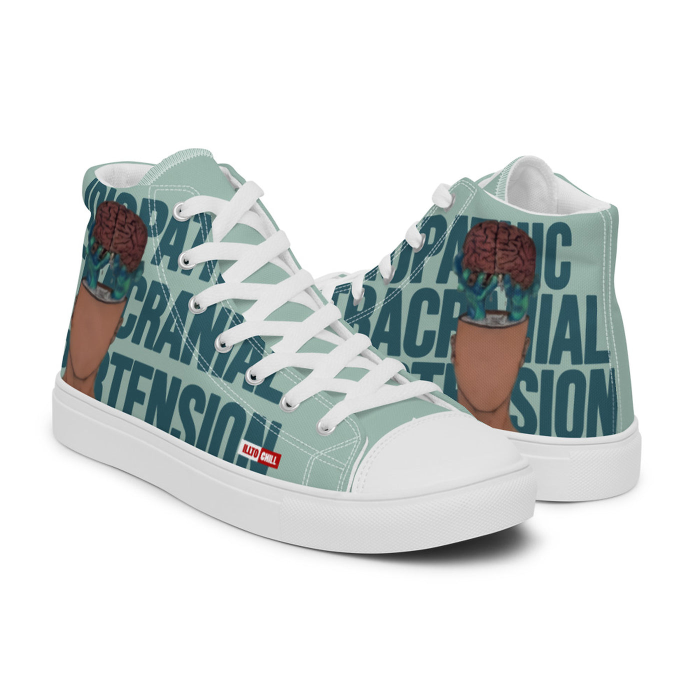 ILLTOCHILL IIH awareness Idiopathic support gift Men’s high top canvas shoes – Flat 3 Right