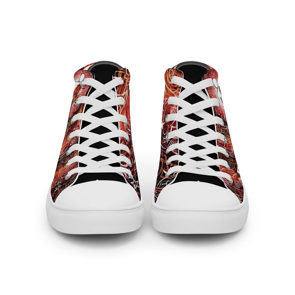 ILLTOCHILL CRPS Awareness and support gift men’s high top canvas shoes – Flat Front
