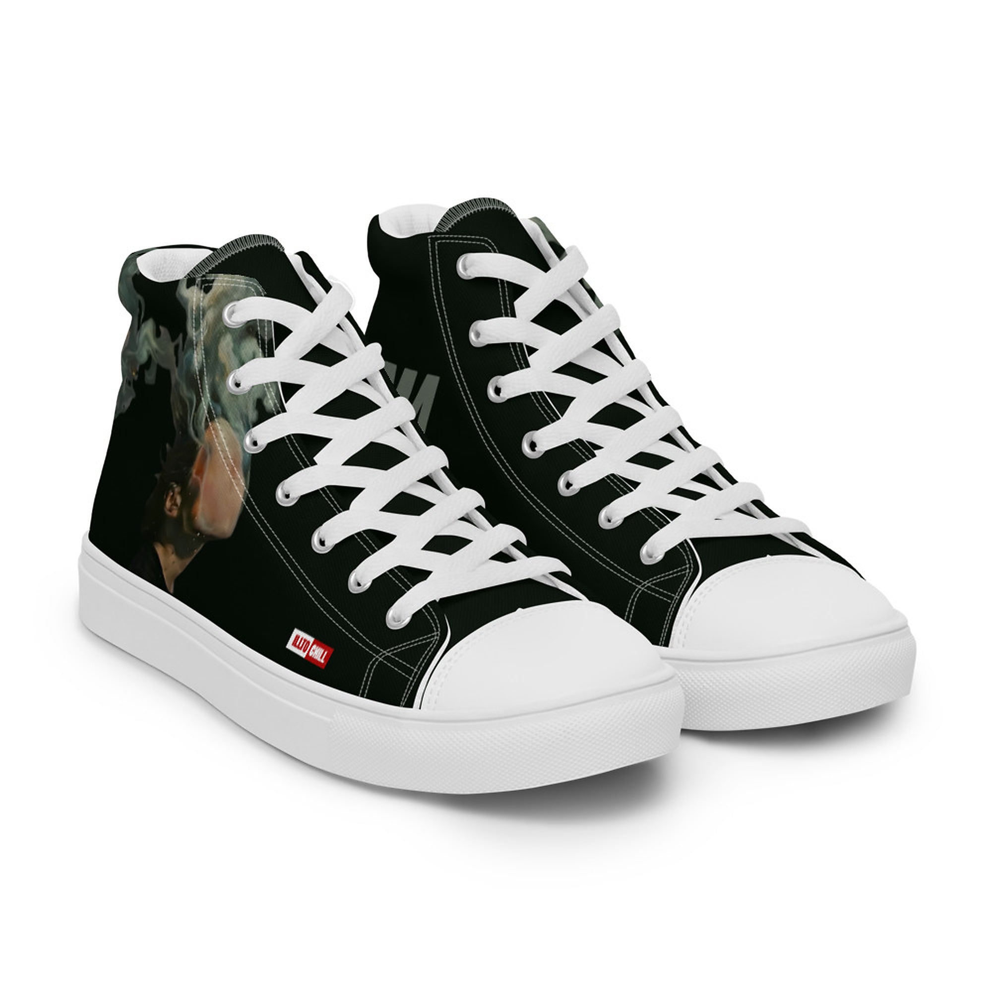 ILLTOCHILL Asthma awareness and support gift Men’s high top canvas shoes – Flat Right Front