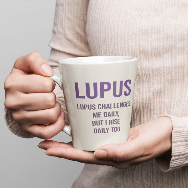 ILLTOCHILL Lupus awareness gift Latte mug – Lifestyle 1 Left