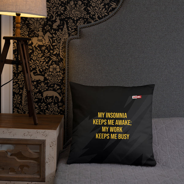 ILLTOCHILL Insomnia Awareness Pillow – Lifestyle Front Lifestyle 2 (Black)
