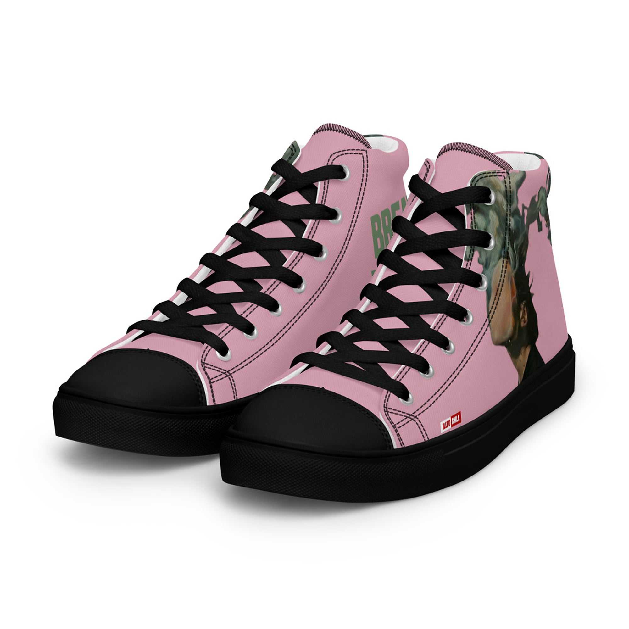 ILLTOCHILL Asthma Support Women's High Top Shoes – Flat Left Front (Asthma Support Women's High Top Shoes)