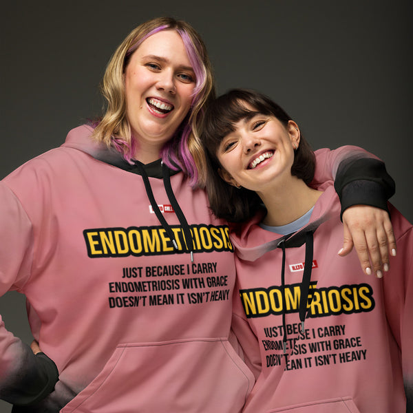 ILLTOCHILL Endometriosis awareness Endo warrior gift heavyweight unisex Hoodie – Couples Front (Black)