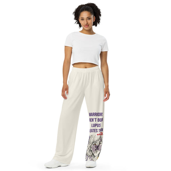 ILLTOCHILL Lupus Awareness Pants – Women's Front (White)