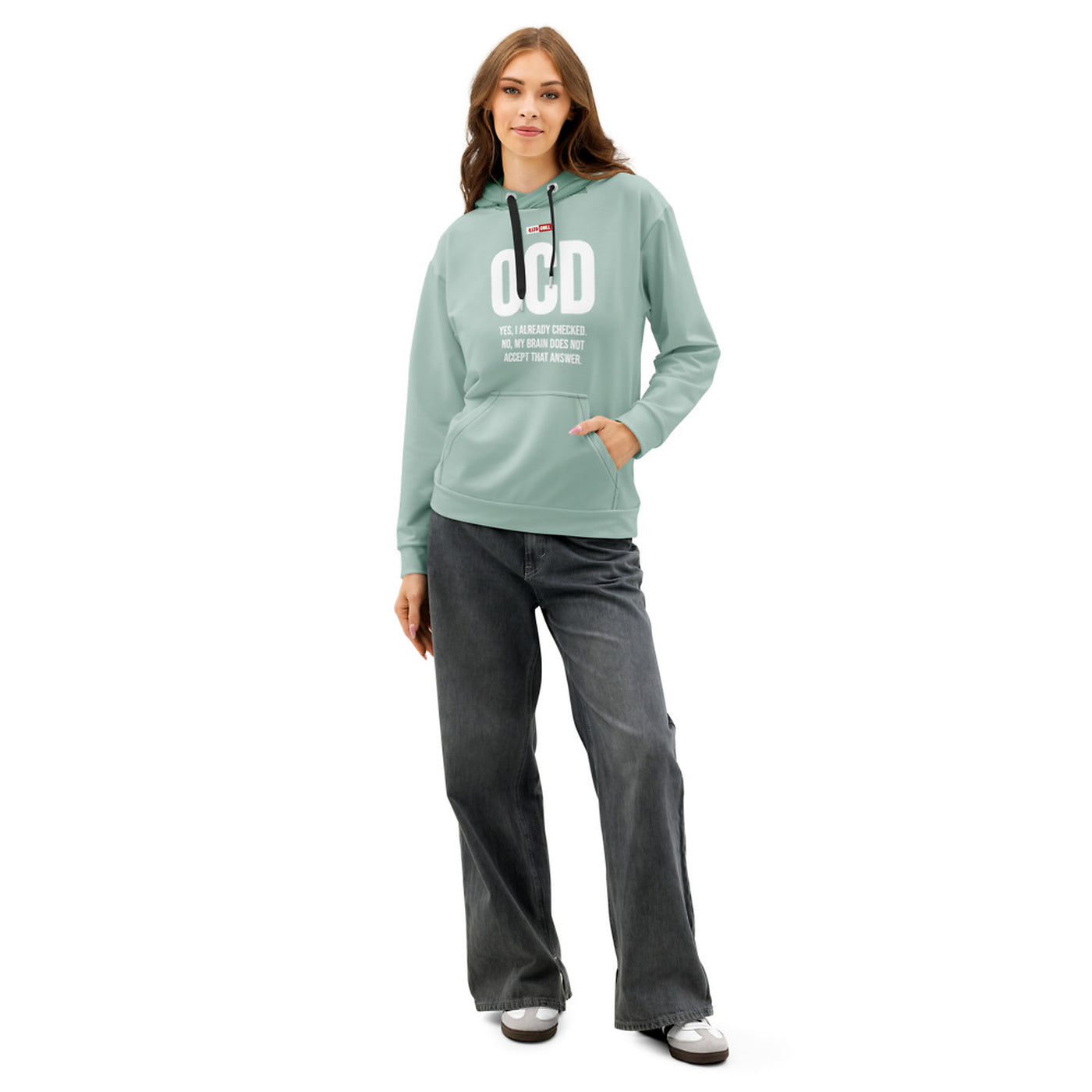 ILLTOCHILL ILLOCHILL OCD awareness Obsessive-Compulsive Disorder gift heavyweight Unisex cotton hoodie – Women's Front (Black) #2