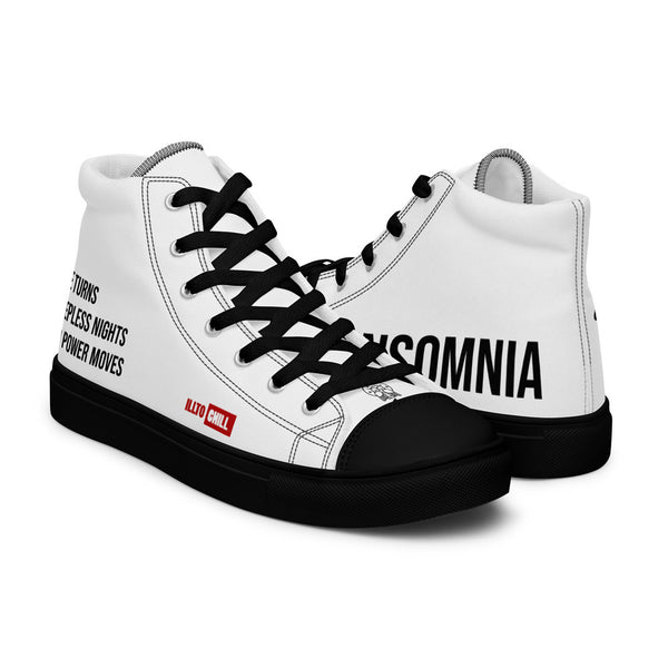 ILLTOCHILL Insomnia Awareness Women's High Top Shoes – Flat 3 Right (Insomnia Awareness Women's High Top Shoes)