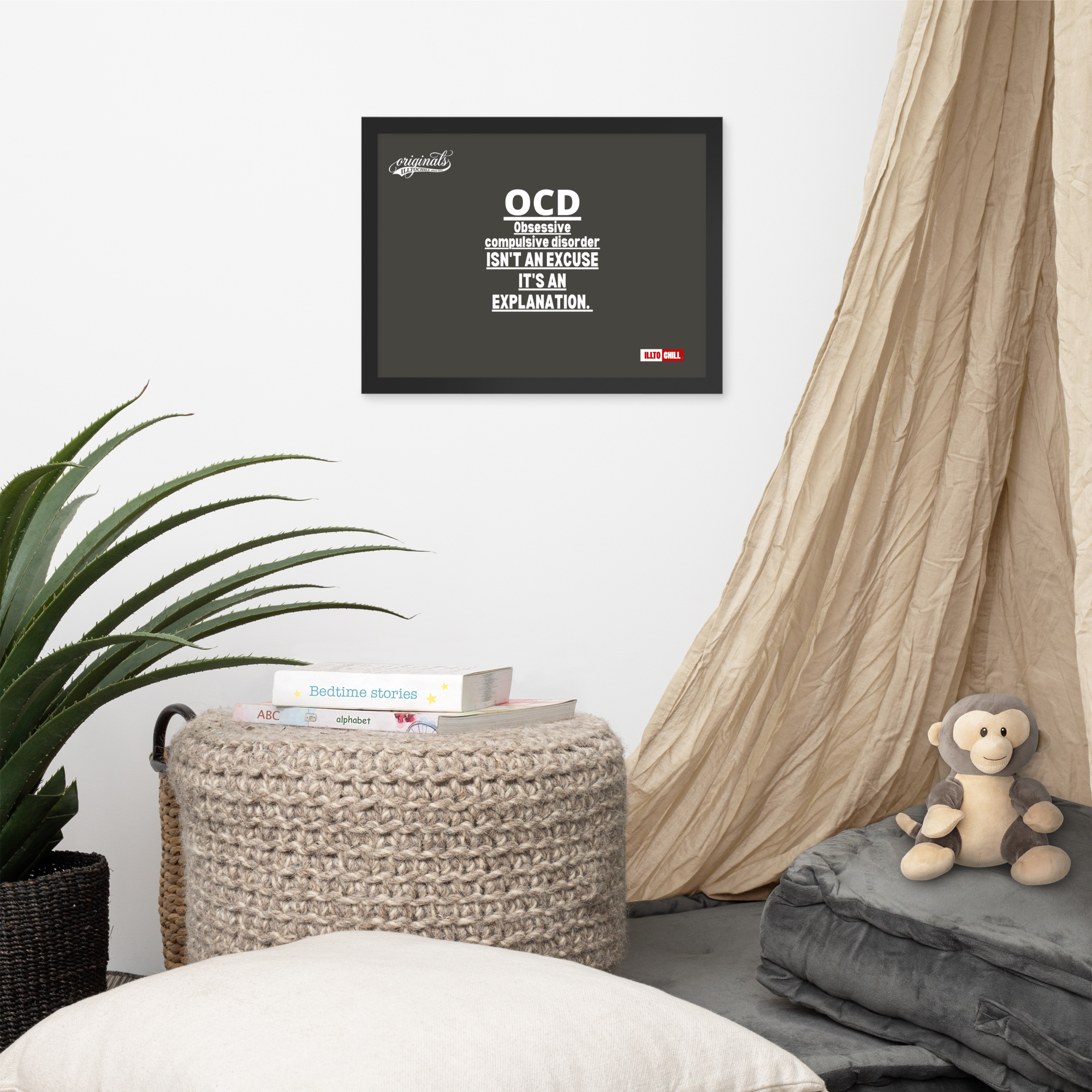 OCD on the Wall: Framed Photo Paper Poster for the Intrusive Thinker Who Owns It | ILLTOCHILL