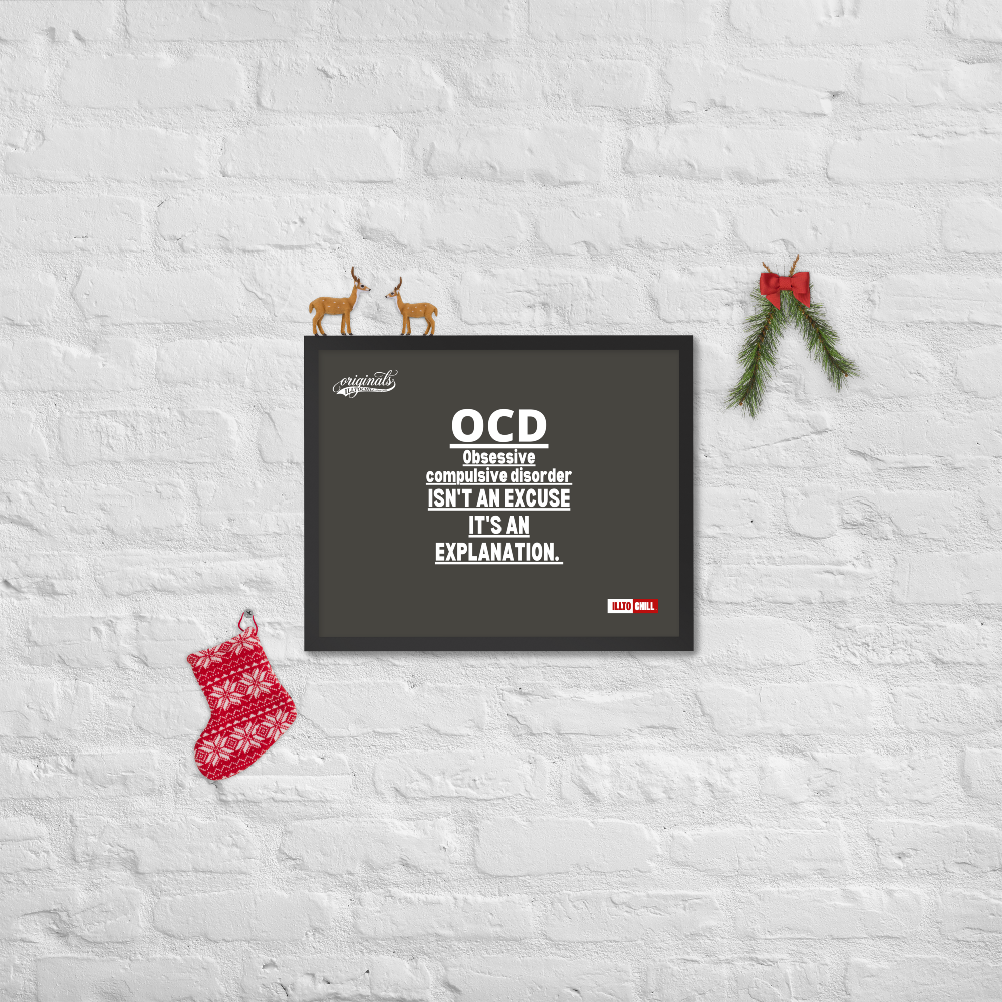 OCD on the Wall: Framed Photo Paper Poster for the Intrusive Thinker Who Owns It | ILLTOCHILL