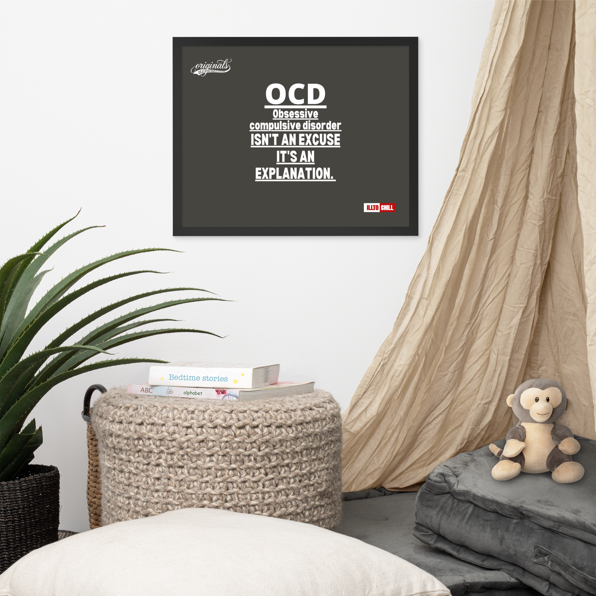 OCD on the Wall: Framed Photo Paper Poster for the Intrusive Thinker Who Owns It | ILLTOCHILL