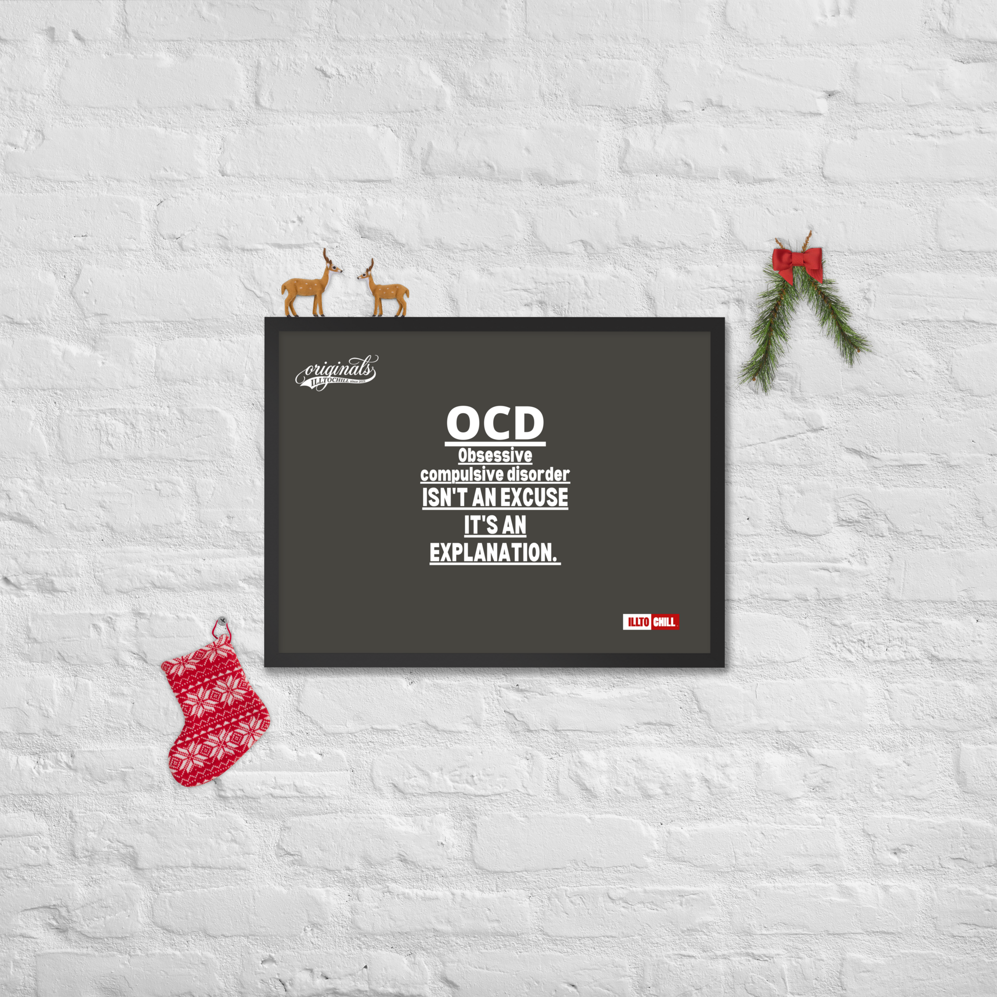 OCD on the Wall: Framed Photo Paper Poster for the Intrusive Thinker Who Owns It | ILLTOCHILL