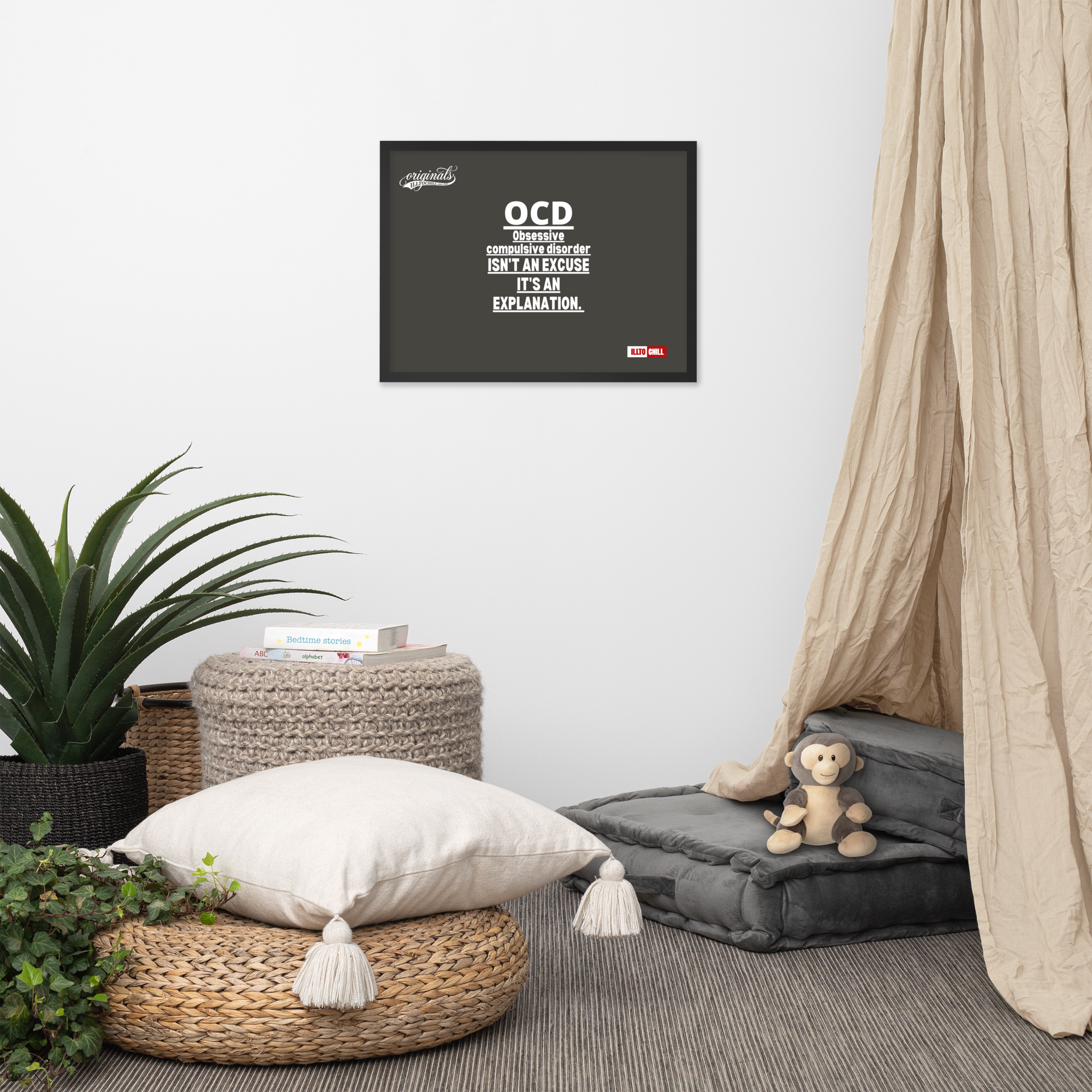 OCD on the Wall: Framed Photo Paper Poster for the Intrusive Thinker Who Owns It | ILLTOCHILL