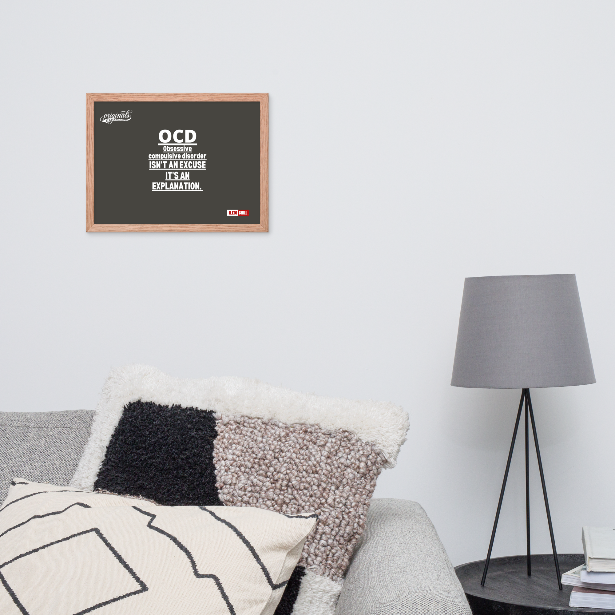 OCD on the Wall: Framed Photo Paper Poster for the Intrusive Thinker Who Owns It | ILLTOCHILL
