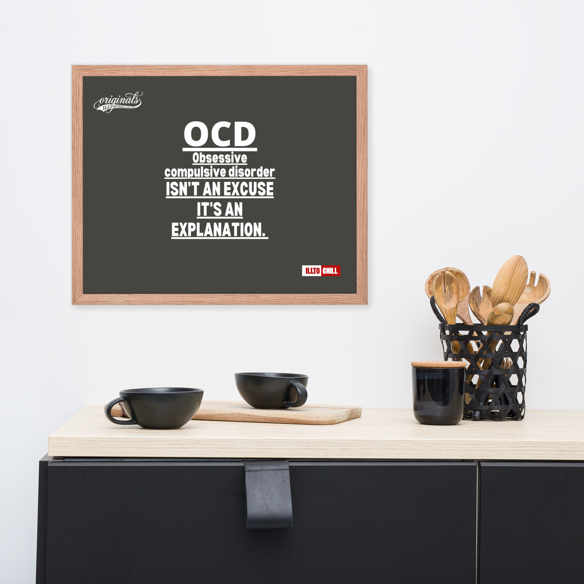 OCD on the Wall: Framed Photo Paper Poster for the Intrusive Thinker Who Owns It | ILLTOCHILL