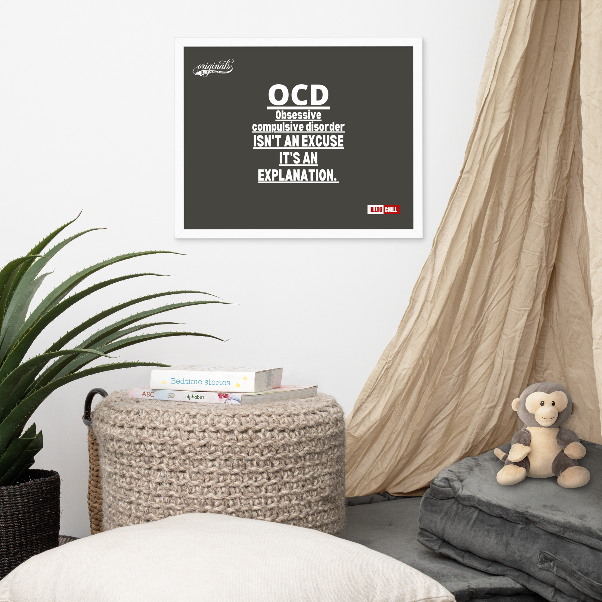 OCD on the Wall: Framed Photo Paper Poster for the Intrusive Thinker Who Owns It | ILLTOCHILL