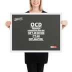 OCD on the Wall: Framed Photo Paper Poster for the Intrusive Thinker Who Owns It | ILLTOCHILL