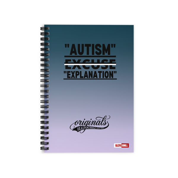 ILLTOCHILL autism notebook black front — autism notebook