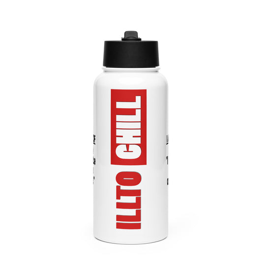 ILLTOCHILL Hard of hearing can mute anyone anytime sarcastic hearing impaired gift Stainless steel water bottle with a straw lid.