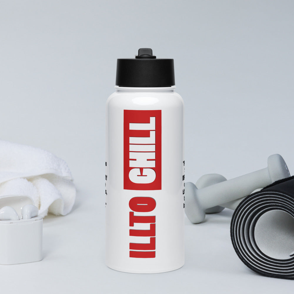 ILLTOCHILL TBI Traumatic brain injury Awareness Brain Injury educational gift Stainless steel water bottle with a straw lid.