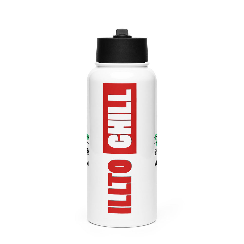 ILLTOCHILL TBI Traumatic brain injury Awareness Brain Injury sarcastic gift Stainless steel water bottle with a straw lid.