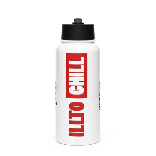 ILLTOCHILL Insomnia warning low on sleep sarcastic insomnia gift Stainless steel water bottle with a straw lid.