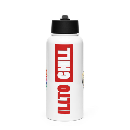 ILLTOCHILL CPTSD Out of order Complex post traumatic stress disorder Awareness gift Stainless steel water bottle with a straw lid.