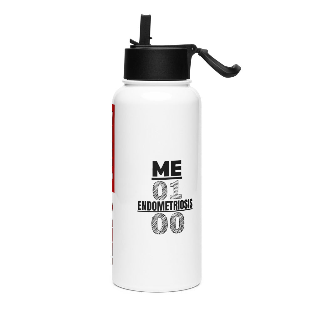 ILLTOCHILL Endometriosis warrior Me vs Endo Endometriosis awareness gift Stainless steel water bottle with a straw lid.