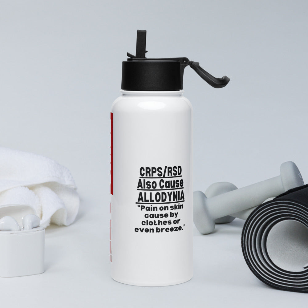 ILLTOCHILL Complex regional pain syndrome awareness CRPSRSD causes Allodynia educational gift Stainless steel water bottle with a straw lid.