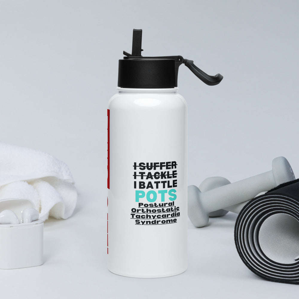 ILLLTOCHILL Postural orthostatic tachycardia syndrome warrior gift POTS awareness gift Stainless steel water bottle with a straw lid.