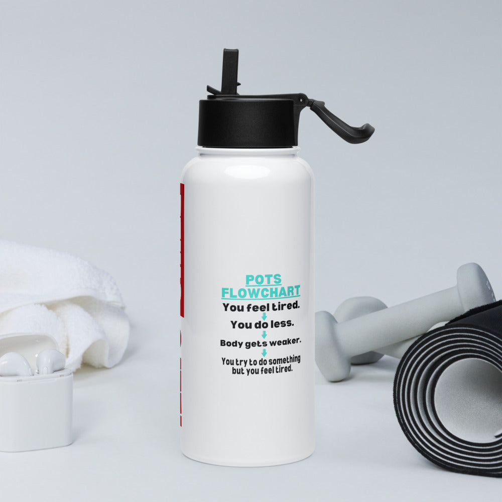 ILLTOCHILL Postural orthostatic tachycardia syndrome POTS flowchart sarcastic git Stainless steel water bottle with a straw lid.