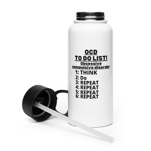 OCD Stainless steel water bottle with a straw lid
