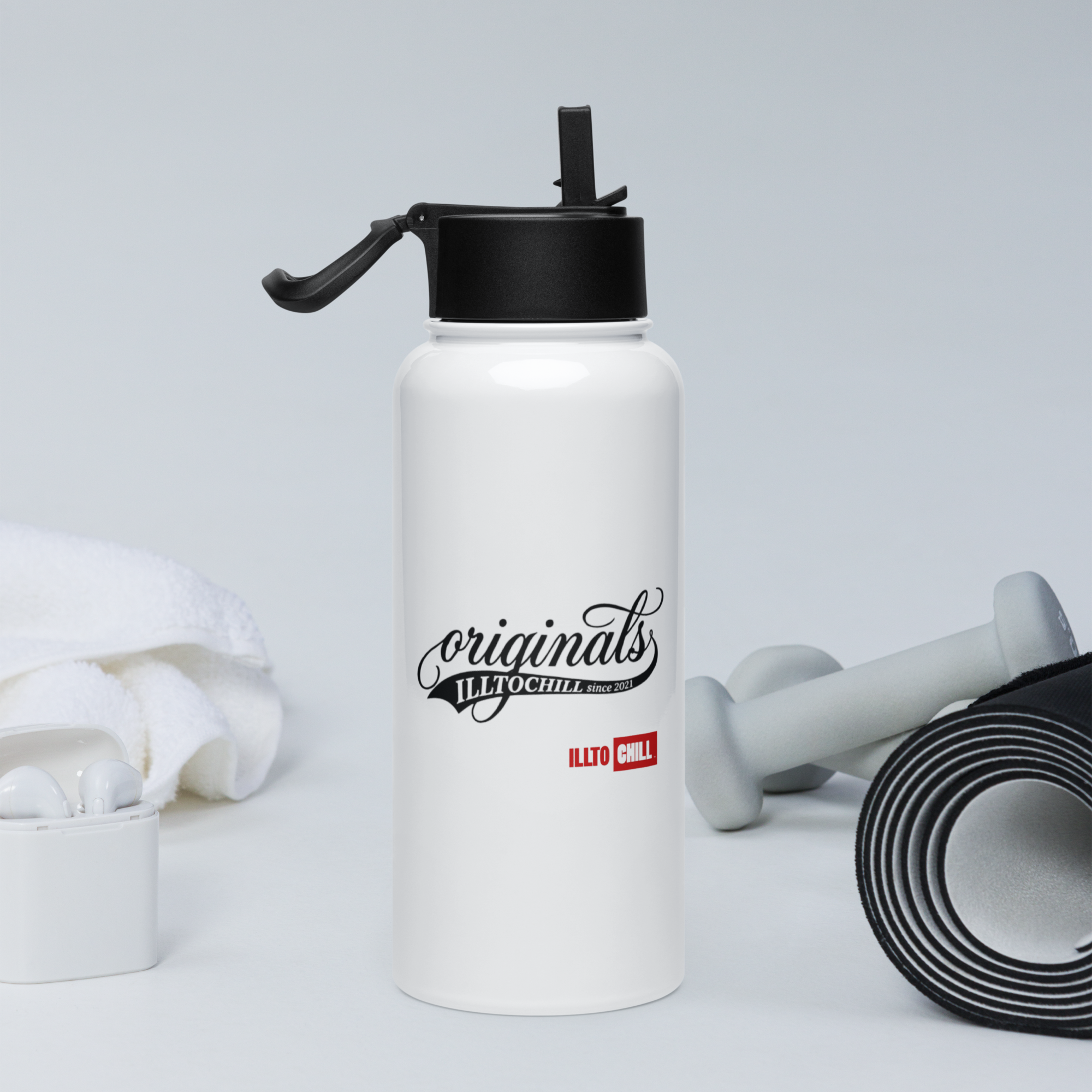 OCD Still Drinking: Stainless Steel Water Bottle With A Straw Lid for the OCD Community | ILLTOCHILL