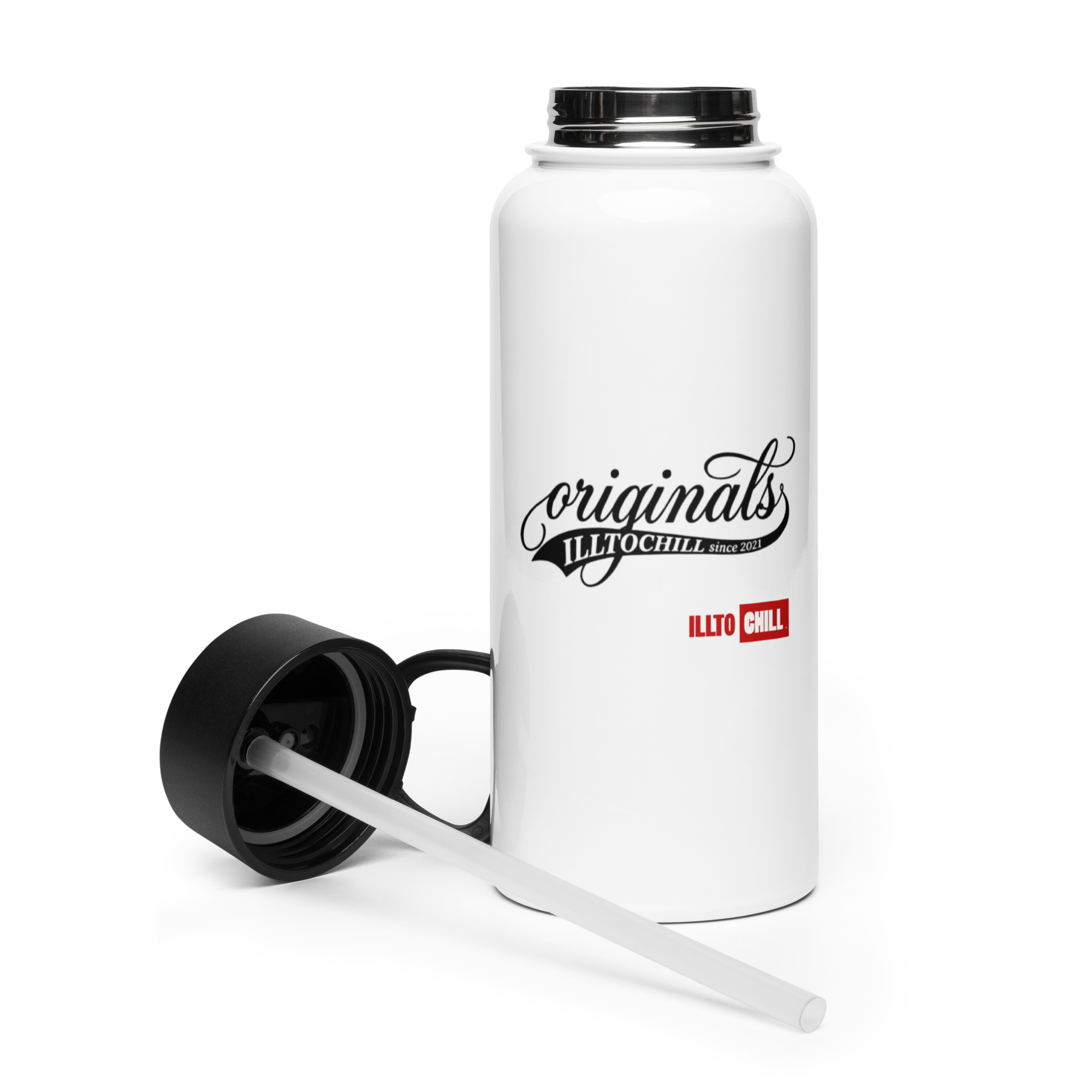 OCD Still Drinking: Stainless Steel Water Bottle With A Straw Lid for the OCD Community | ILLTOCHILL