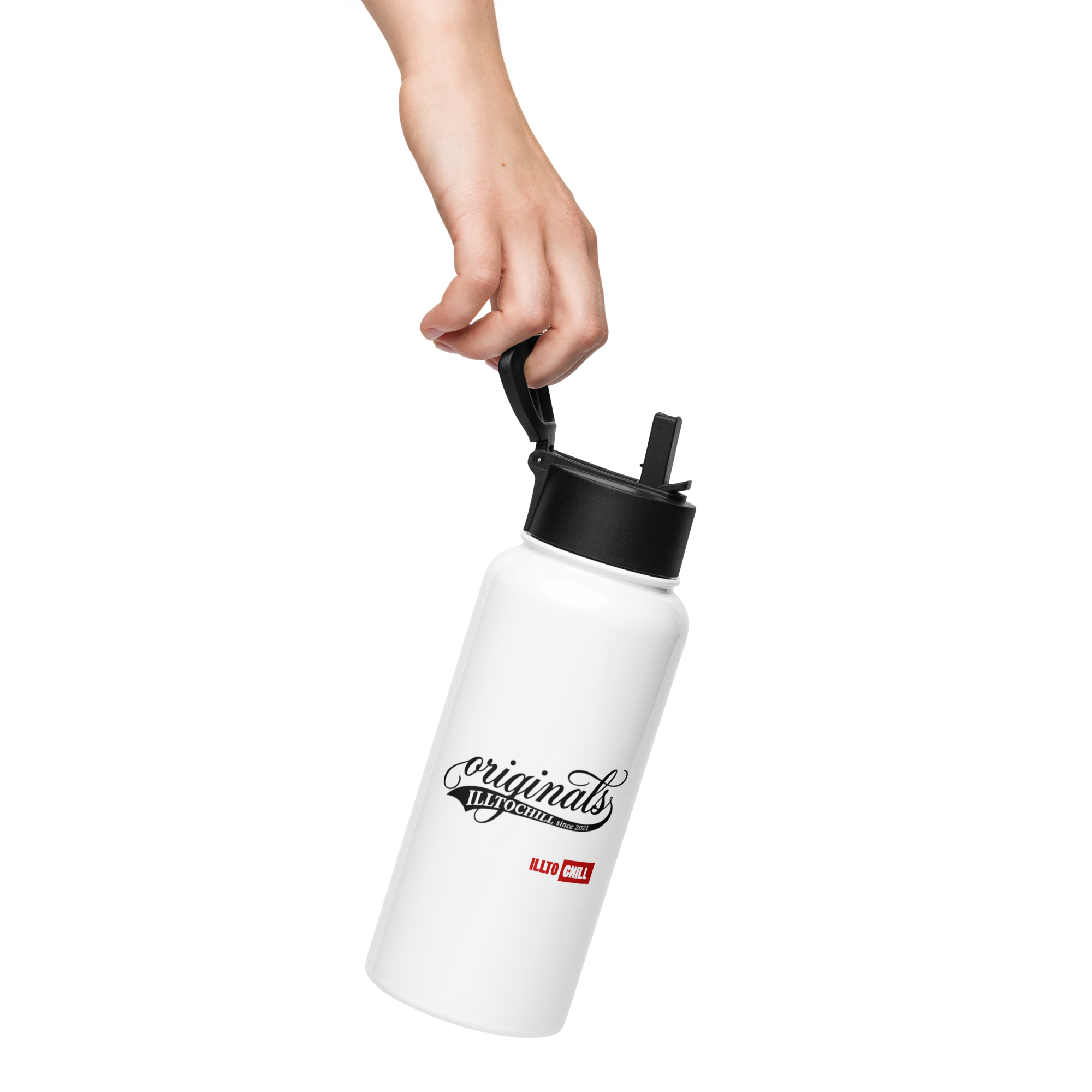OCD Still Drinking: Stainless Steel Water Bottle With A Straw Lid for the OCD Community | ILLTOCHILL