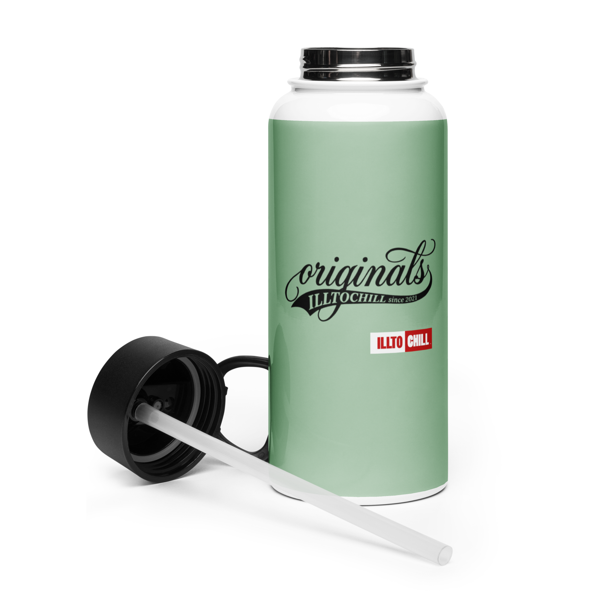 OCD Hydrated and Here: Stainless Steel Water Bottle With A Straw Lid for the OCD Community | ILLTOCHILL