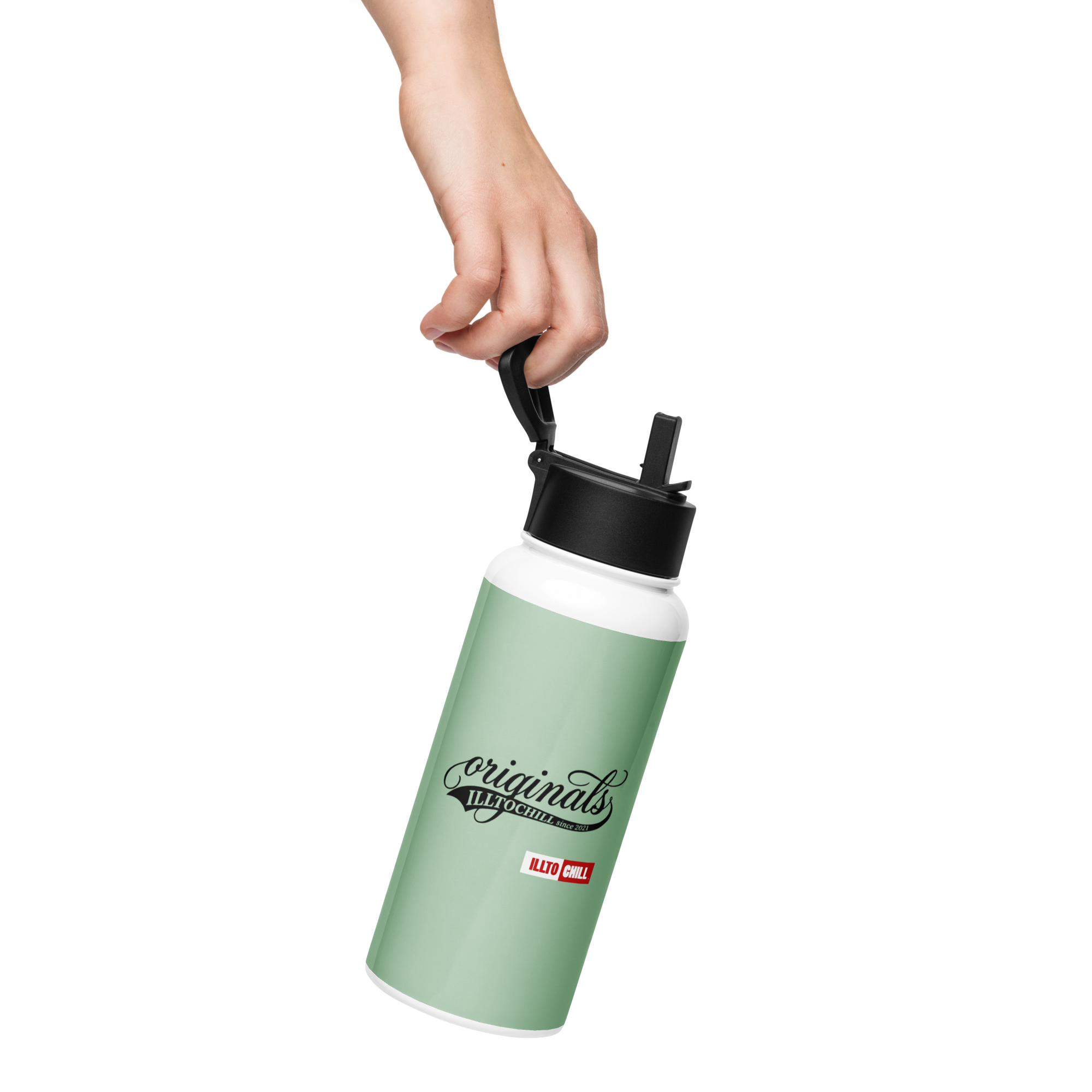 OCD Hydrated and Here: Stainless Steel Water Bottle With A Straw Lid for the OCD Community | ILLTOCHILL