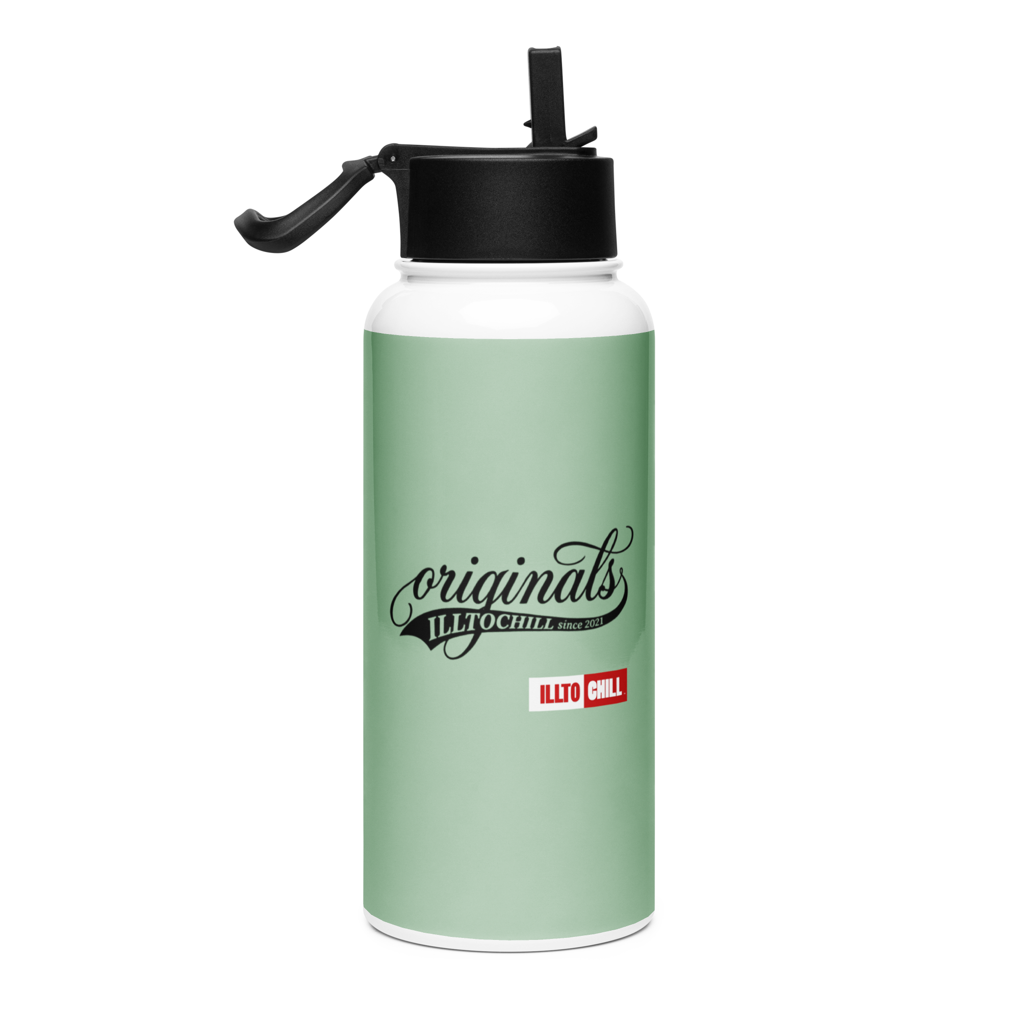 OCD Hydrated and Here: Stainless Steel Water Bottle With A Straw Lid for the OCD Community | ILLTOCHILL