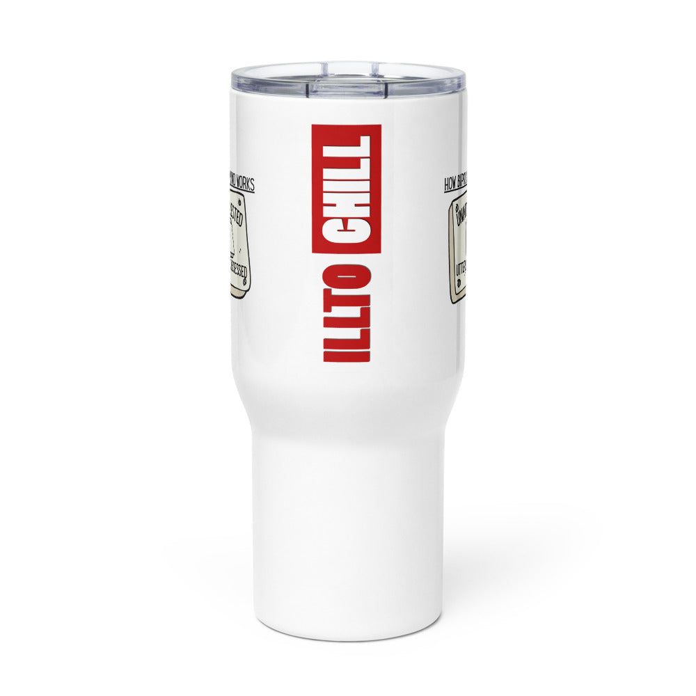 ILLTOCHILL Bipolar disorder awareness How bipolar mind works sarcastic gift Travel mug with a handle.